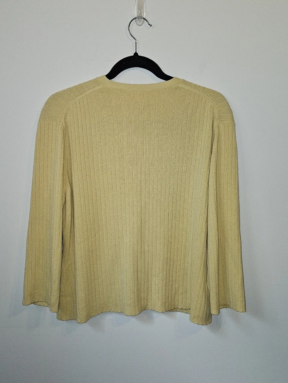 Butter Yellow Ribbed Cotton Cardigan Large